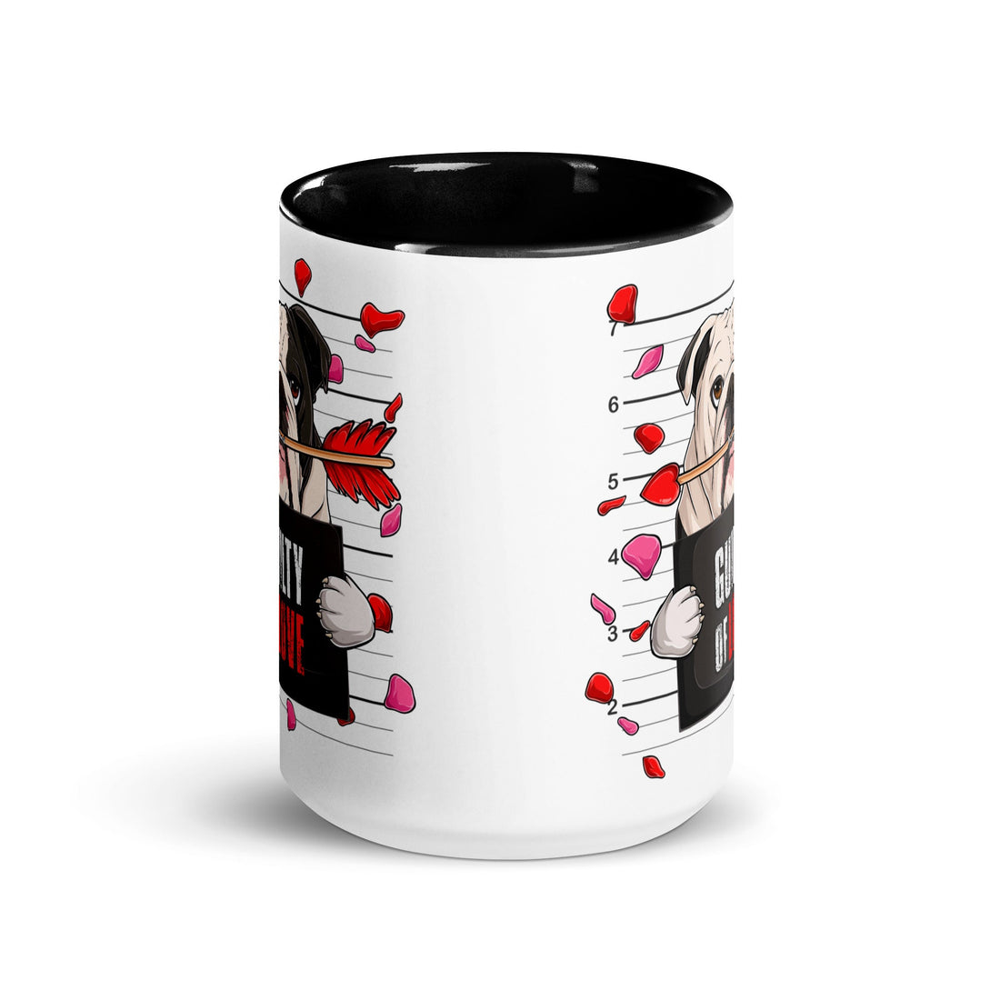 "Guilty of Love" English Bulldog Mug | B&amp;W Colored Male