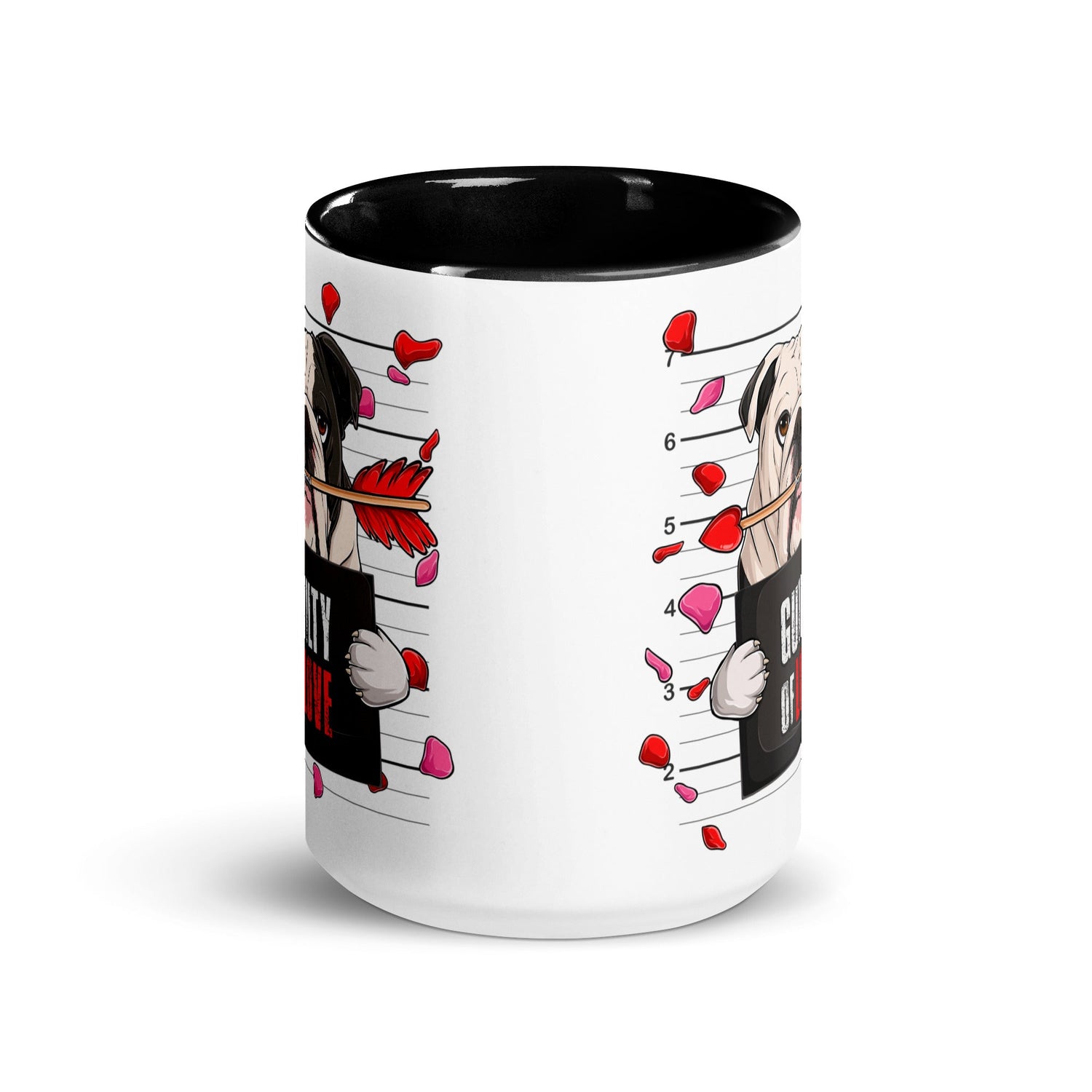 "Guilty of Love" English Bulldog Mug | B&amp;W Colored Male