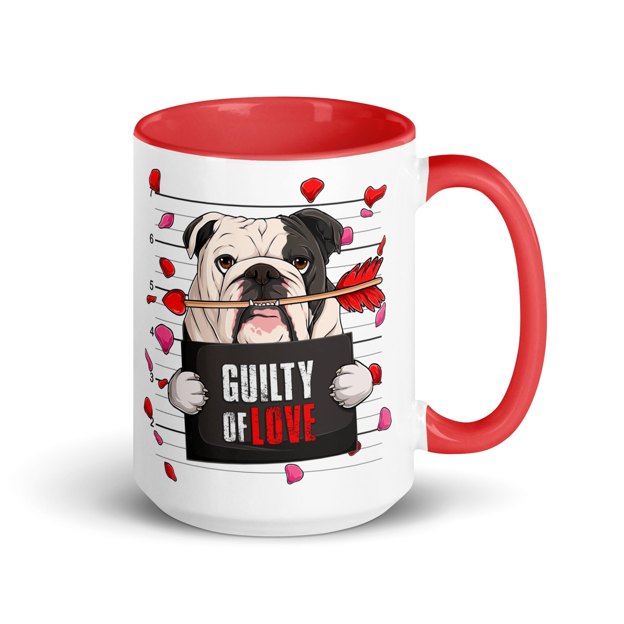"Guilty of Love" English Bulldog Mug | B&amp;W Colored Male