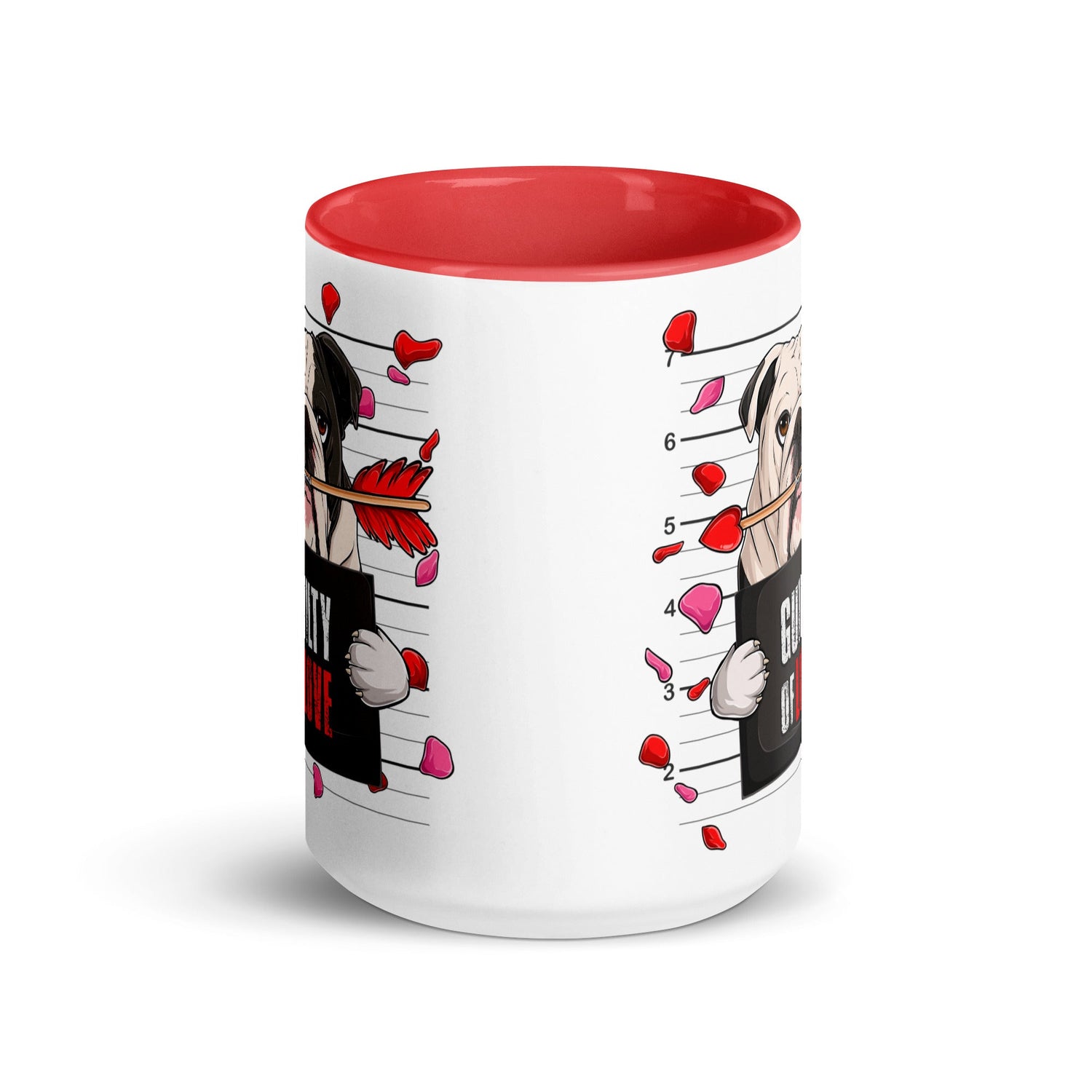 "Guilty of Love" English Bulldog Mug | B&amp;W Colored Male