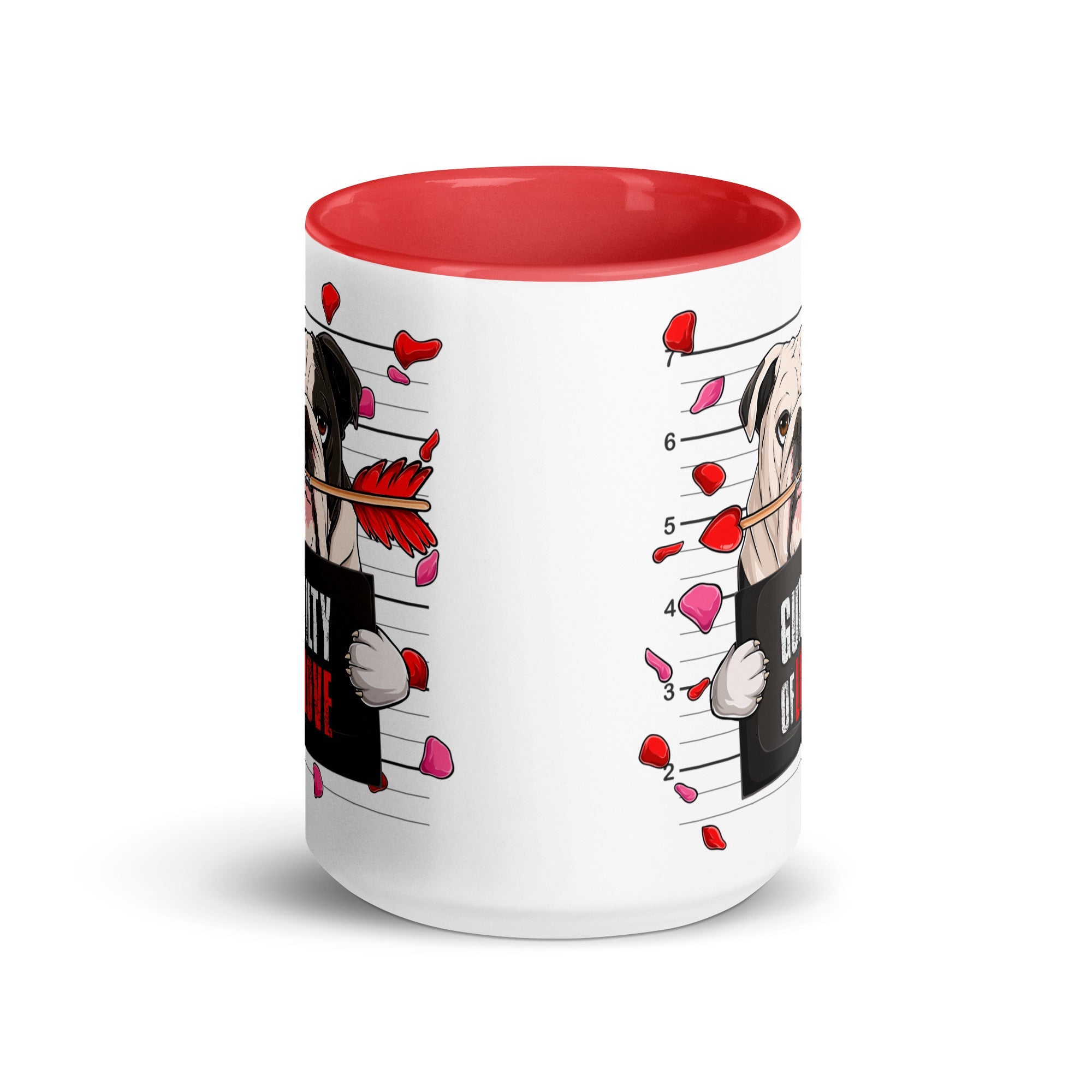 "Guilty of Love" English Bulldog Mug | B&amp;W Colored Male