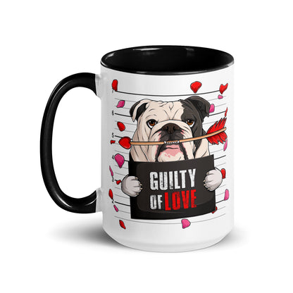 "Guilty of Love" English Bulldog Mug | B&amp;W Colored Male