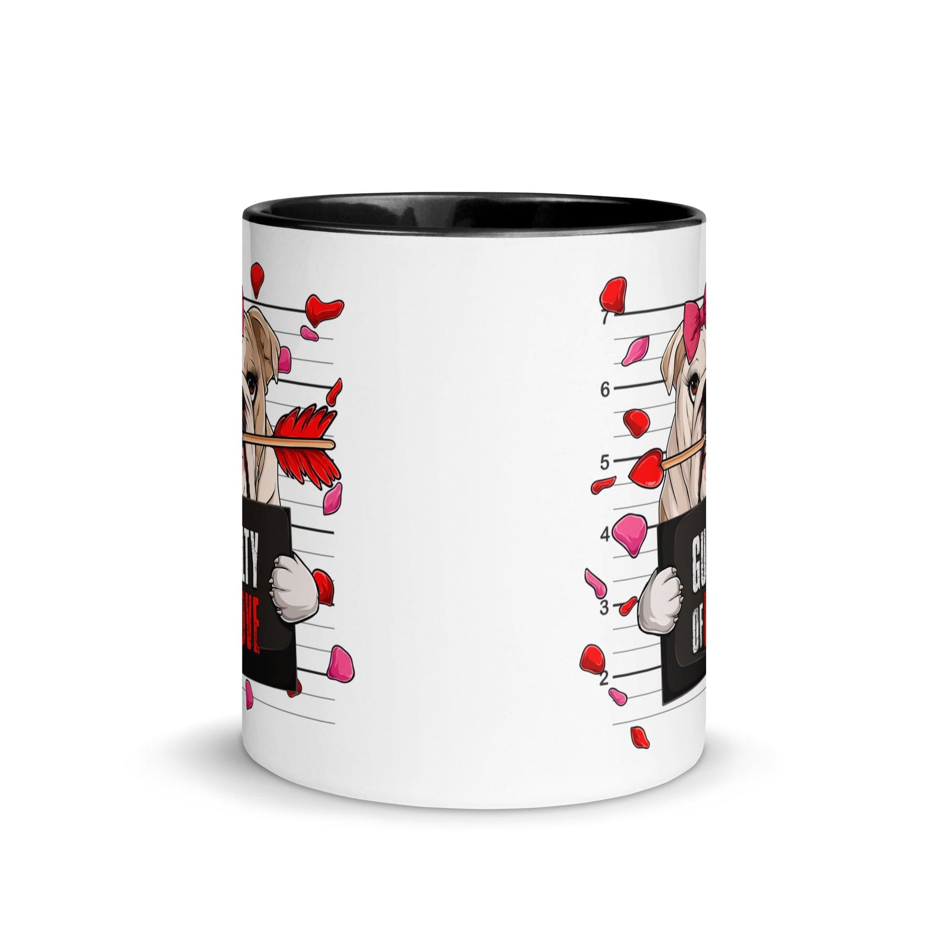 "Guilty of Love" English Bulldog Mug | Fawn & White Colored Female