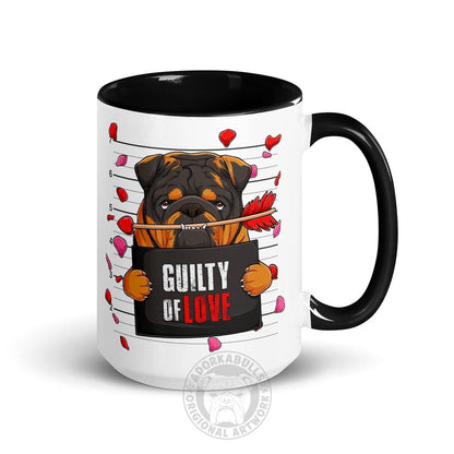 "Guilty of Love" English Bulldog Mug | Tri Colored Male