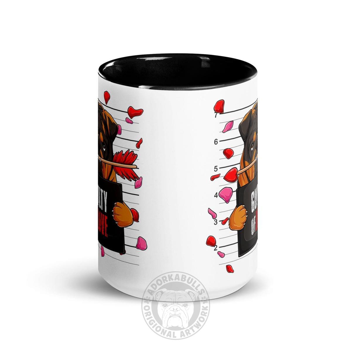 "Guilty of Love" English Bulldog Mug | Tri Colored Male