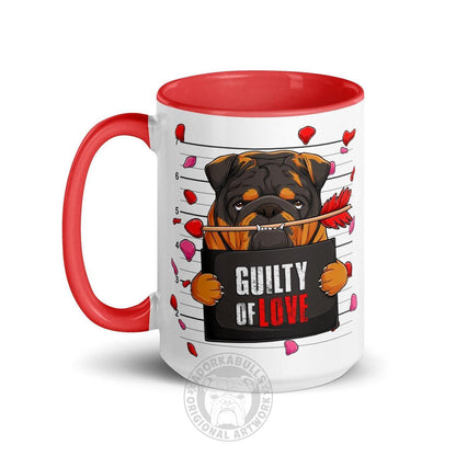 "Guilty of Love" English Bulldog Mug | Tri Colored Male