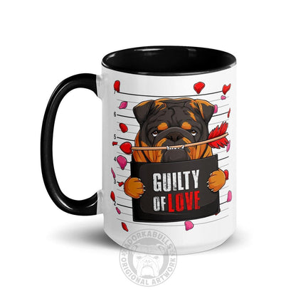 "Guilty of Love" English Bulldog Mug | Tri Colored Male