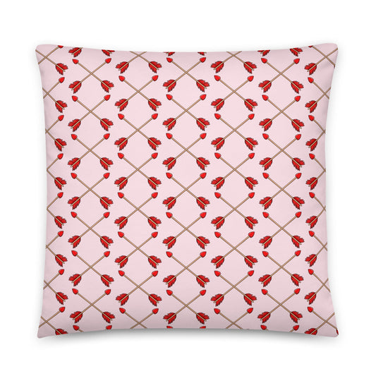 "Guilty of Love" English Bulldog Throw Pillow | Fawn & White Colored Male