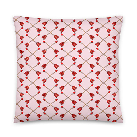 "Guilty of Love" English Bulldog Throw Pillow | Red & White Colored Female