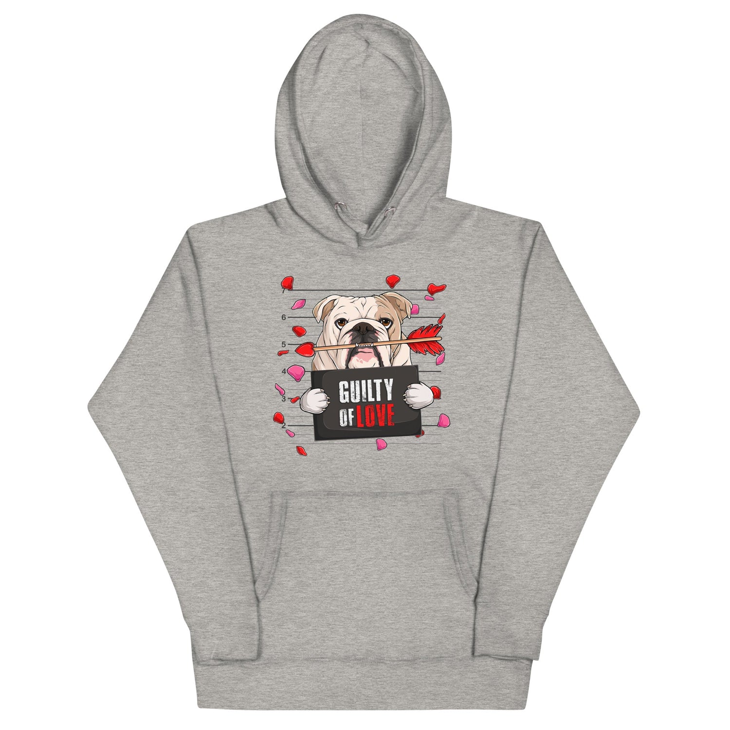 "Guilty of Love" English Bulldog Unisex Hoodie | Fawn Colored Male