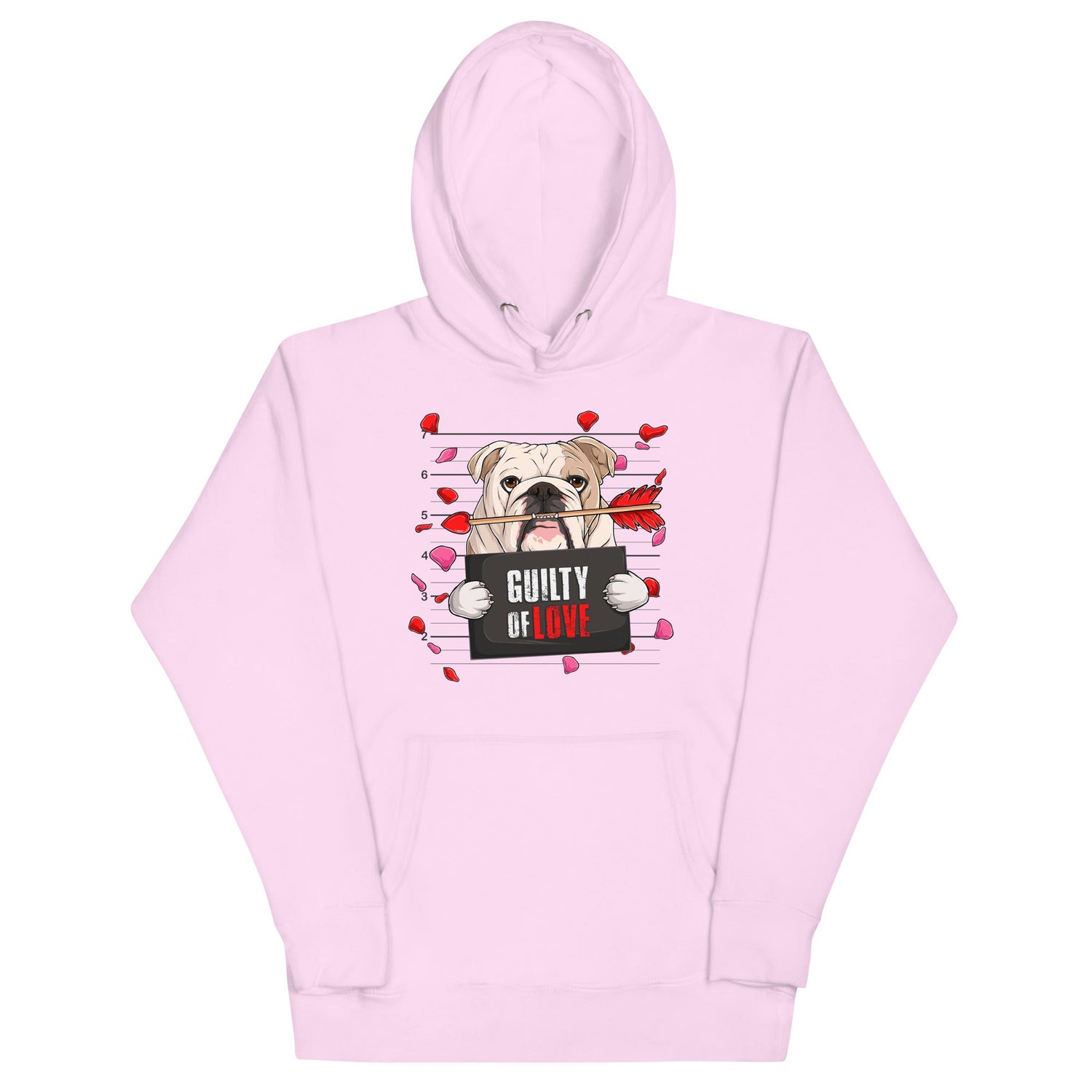 "Guilty of Love" English Bulldog Unisex Hoodie | Fawn Colored Male