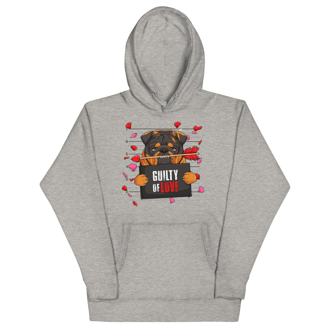 "Guilty of Love" English Bulldog Unisex Hoodie | Tri Colored Male