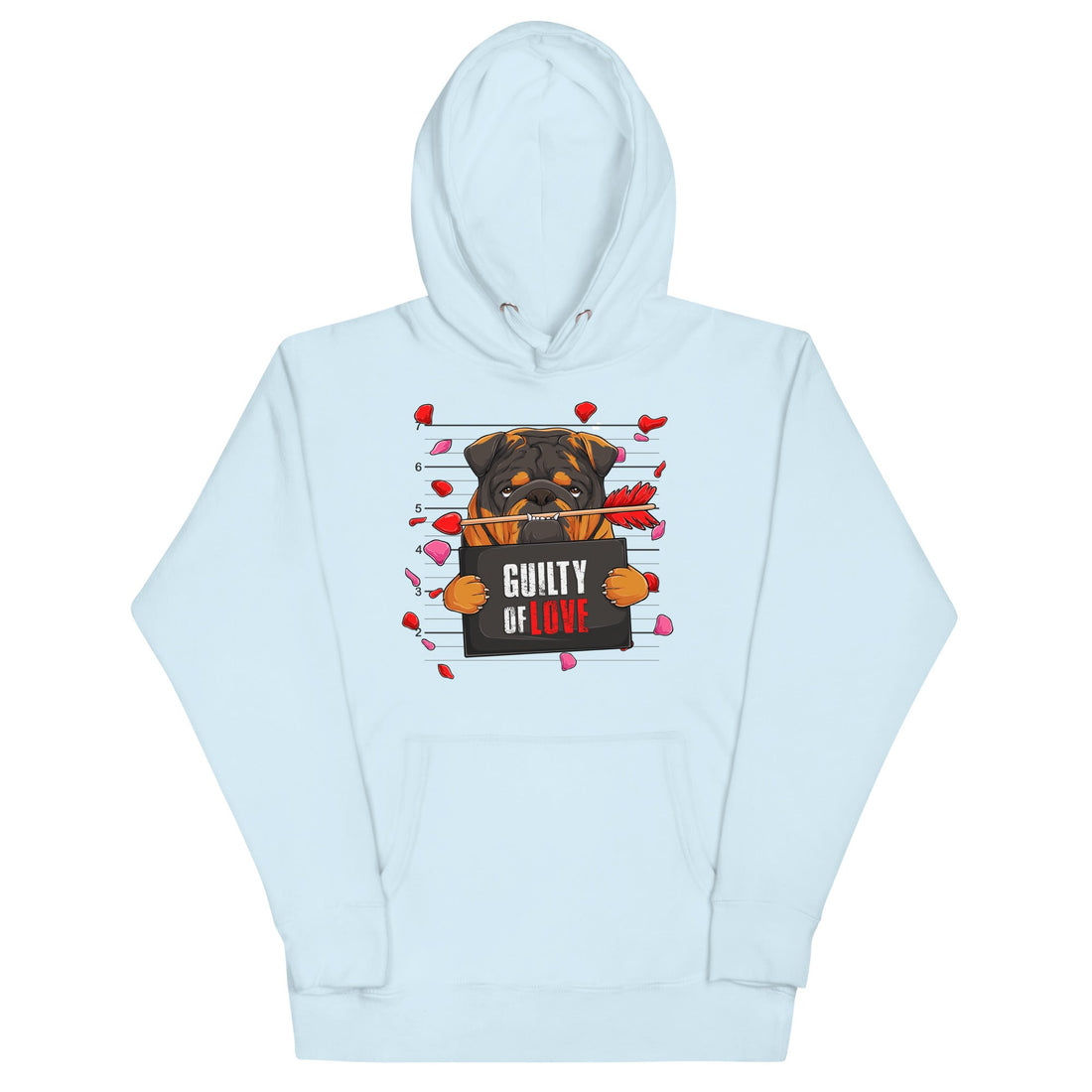 "Guilty of Love" English Bulldog Unisex Hoodie | Tri Colored Male