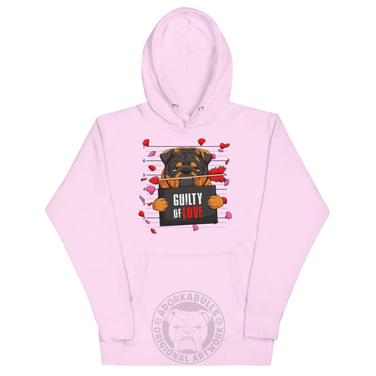 "Guilty of Love" English Bulldog Unisex Hoodie | Tri Colored Male