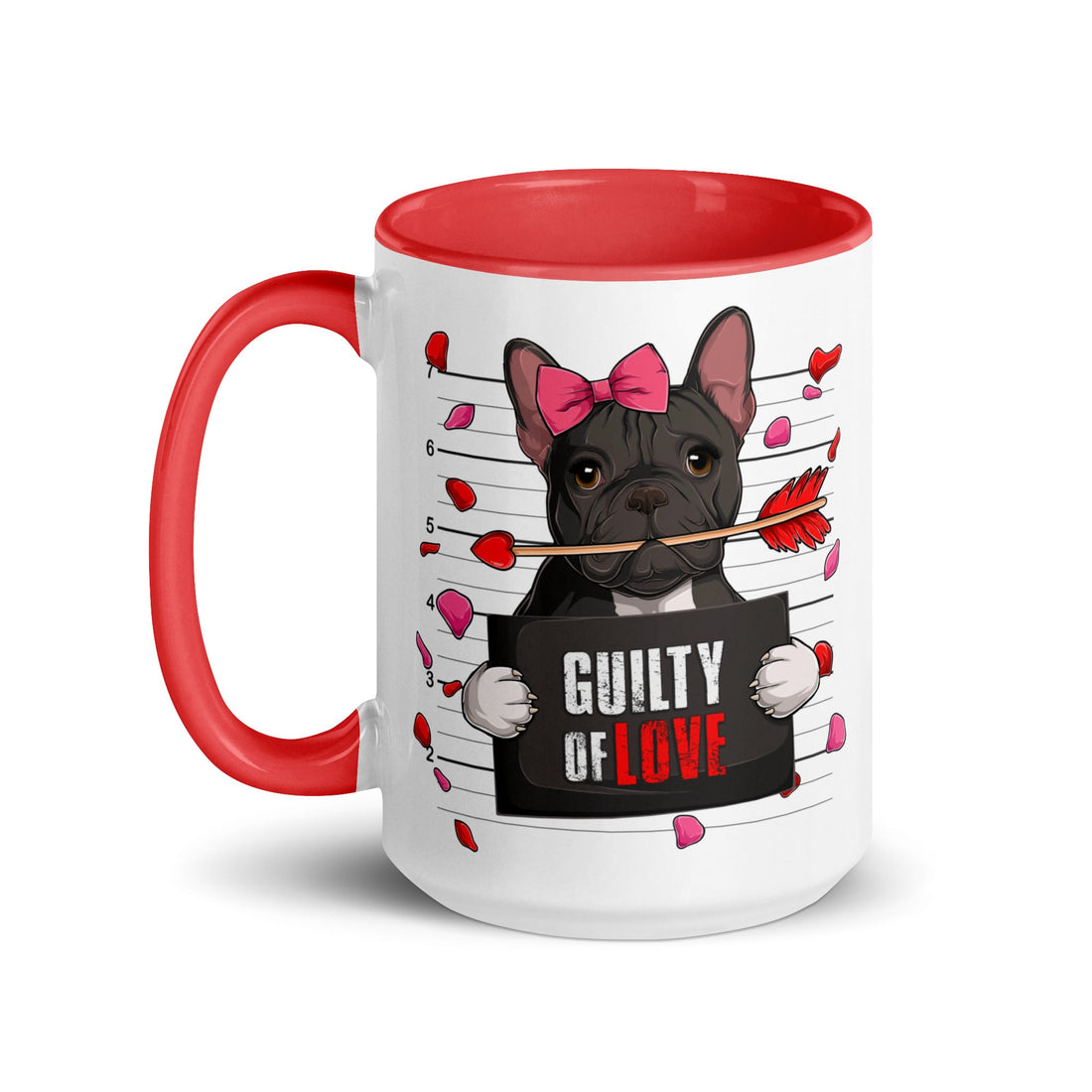 "Guilty of Love" French Bulldog Mug | B&amp;W Colored Female