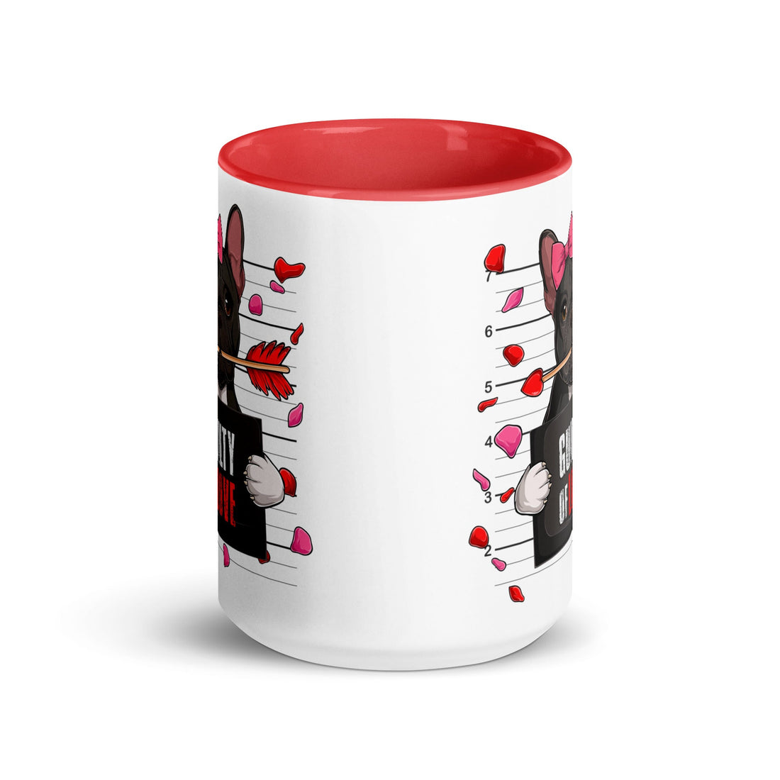 "Guilty of Love" French Bulldog Mug | B&amp;W Colored Female