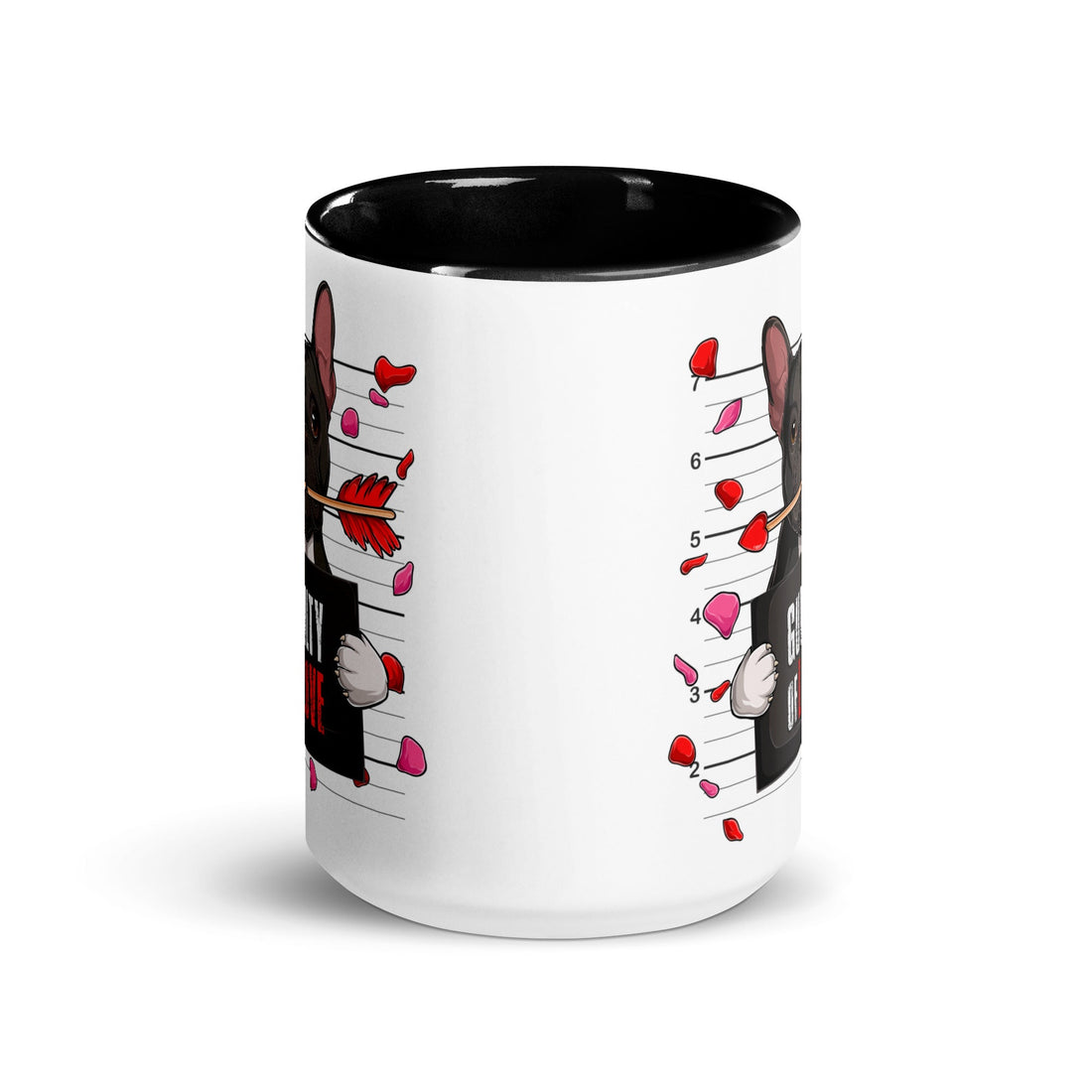 "Guilty of Love" French Bulldog Mug | B&amp;W Colored Male