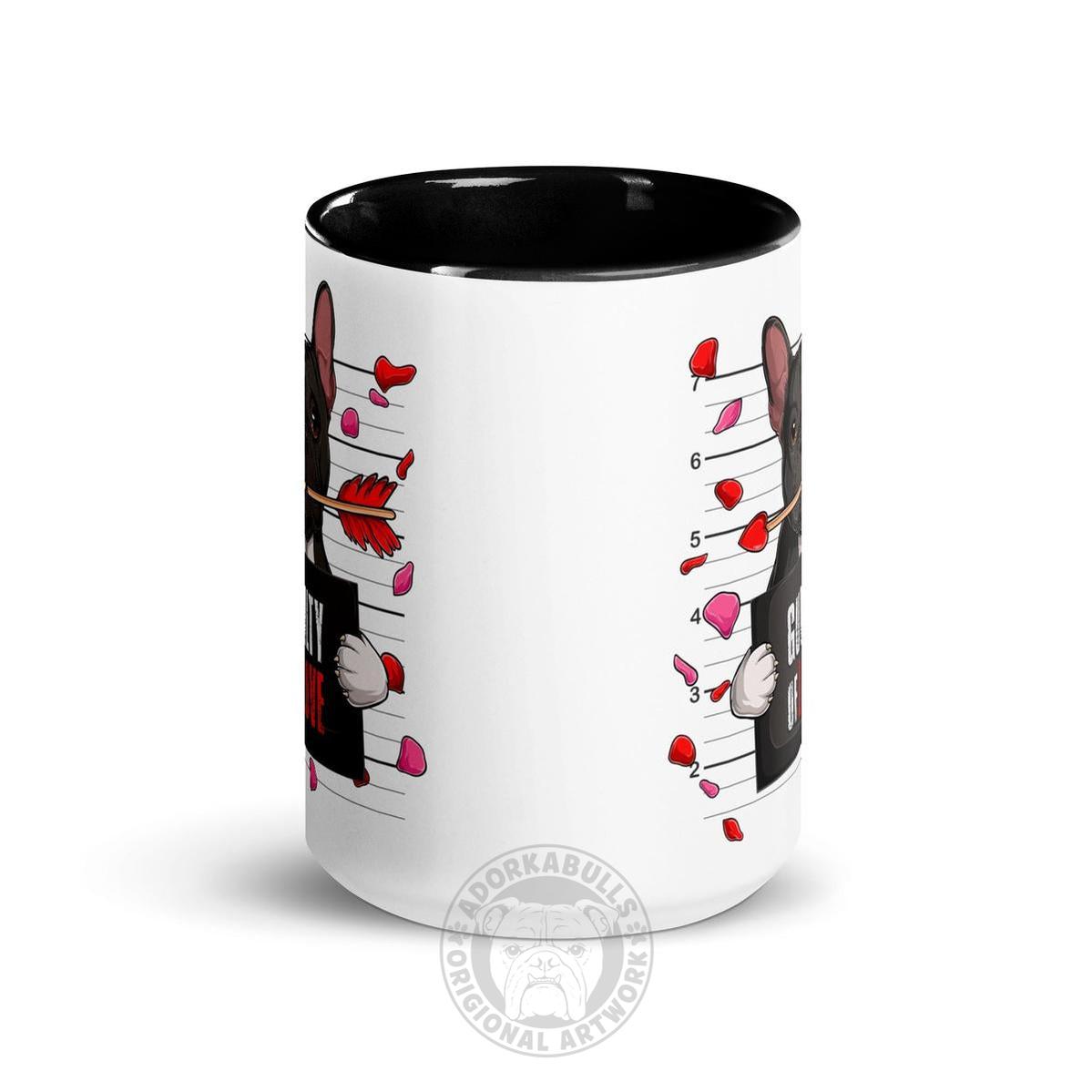 "Guilty of Love" French Bulldog Mug | B&amp;W Colored Male