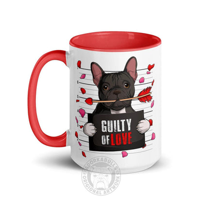 "Guilty of Love" French Bulldog Mug | B&amp;W Colored Male