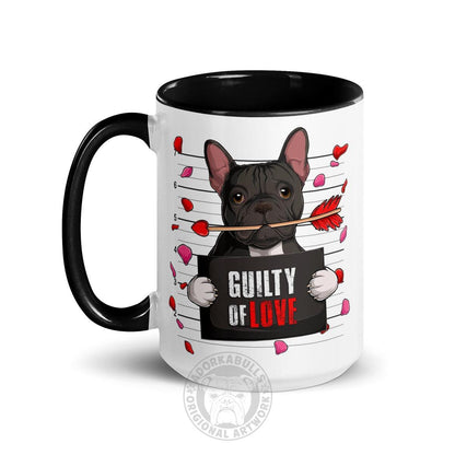 "Guilty of Love" French Bulldog Mug | B&amp;W Colored Male