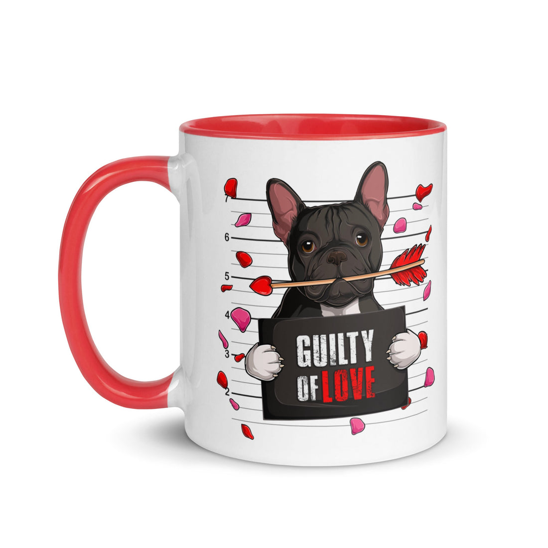"Guilty of Love" French Bulldog Mug | B&W Colored Male