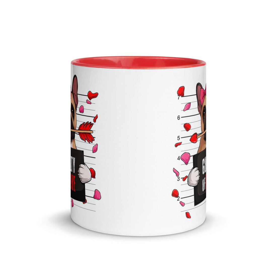 "Guilty of Love" French Bulldog Mug | Fawn & White Colored Female