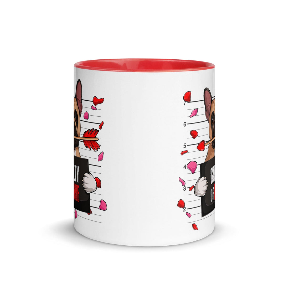 "Guilty of Love" French Bulldog Mug | Fawn & White Colored Male