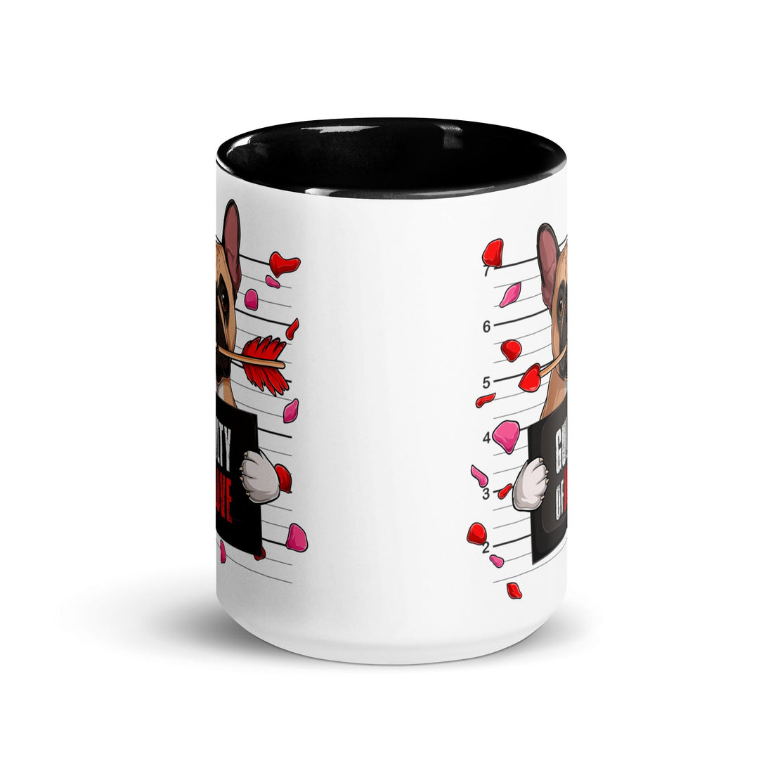 "Guilty of Love" French Bulldog Mug | Fawn &amp; White Colored Male