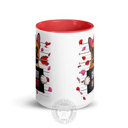 "Guilty of Love" French Bulldog Mug | Red &amp; White Colored Female