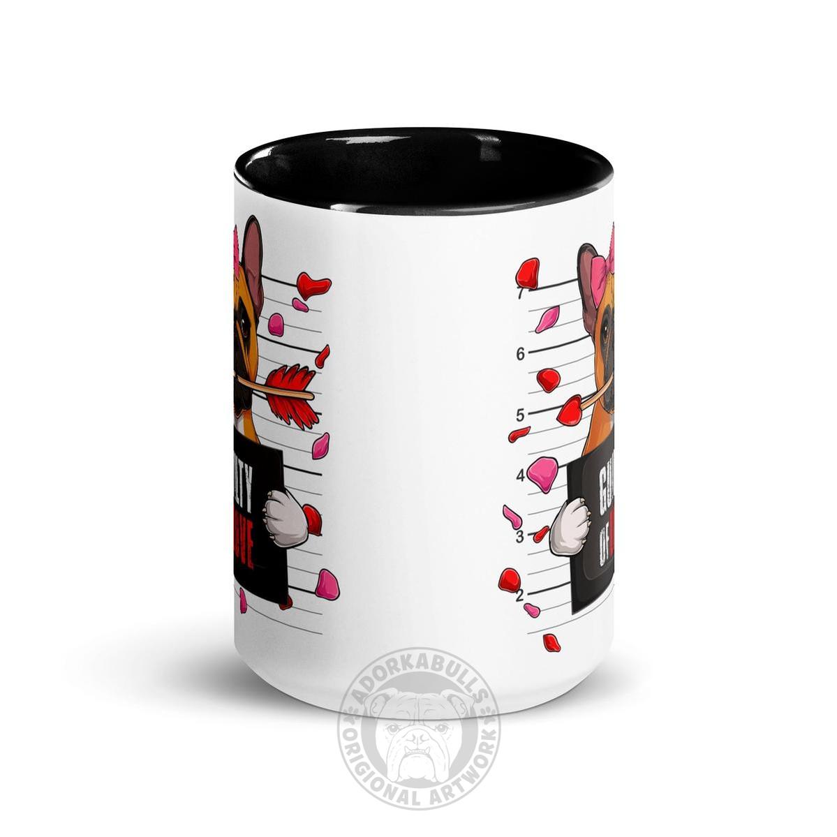 "Guilty of Love" French Bulldog Mug | Red &amp; White Colored Female