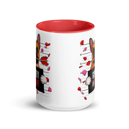 "Guilty of Love" French Bulldog Mug | Red &amp; White Colored Male