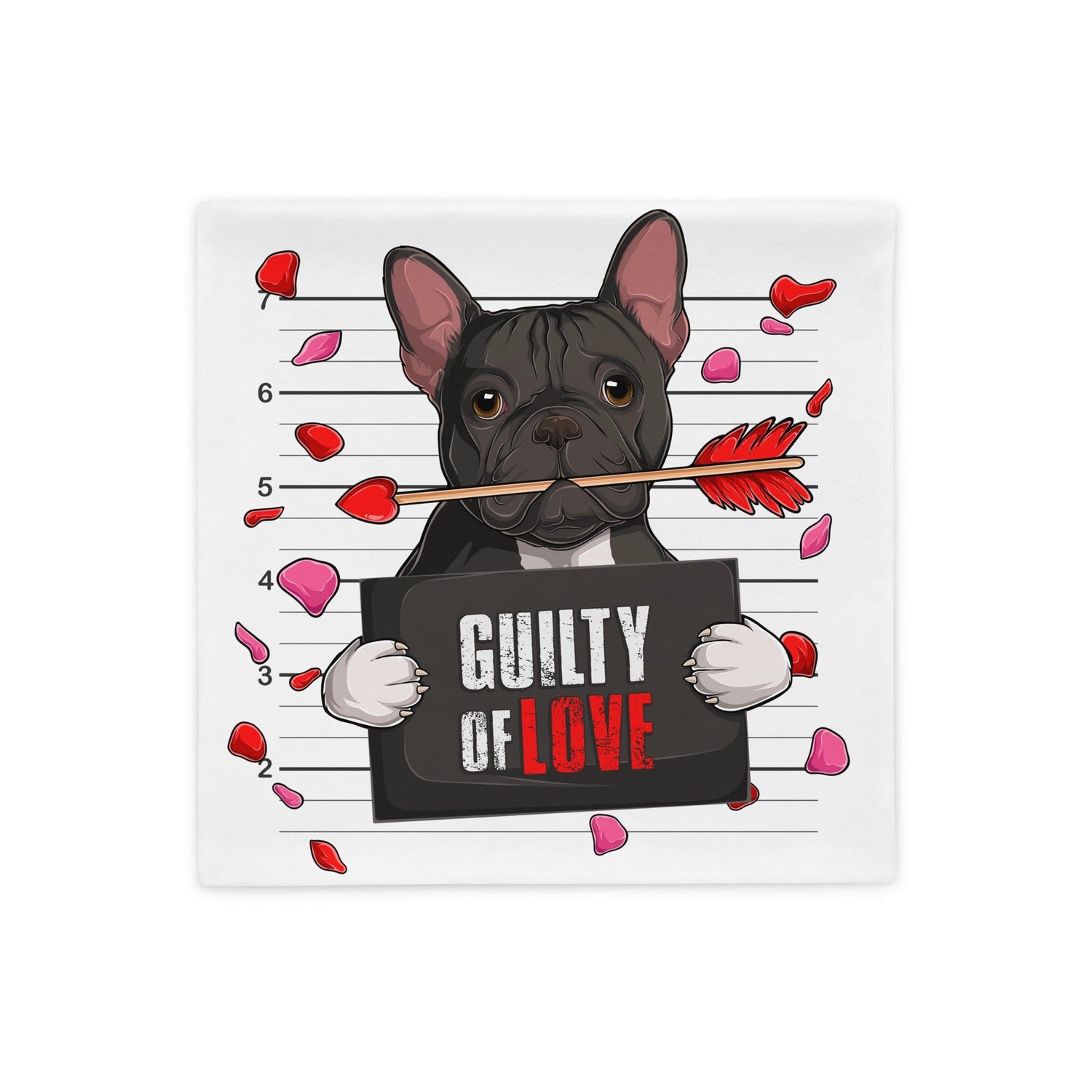 &quot;Guilty of Love&quot; French Bulldog Pillow Case | B&amp;W Colored Male