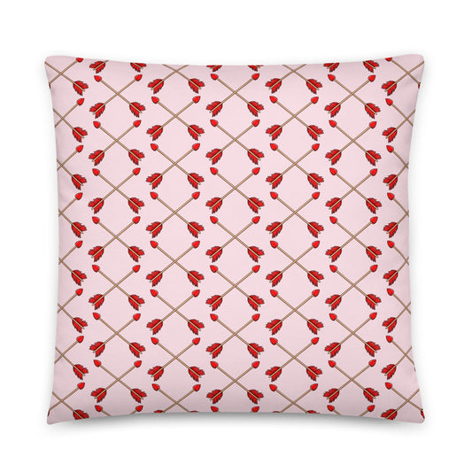 "Guilty of Love" French Bulldog Throw Pillow | Red & White Colored Female