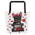 "Guilty of Love" Large Female French Bulldog Tote Bag | B&W Colored