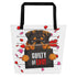 "Guilty of Love" Large Male Bulldog Tote Bag | Tri Colored