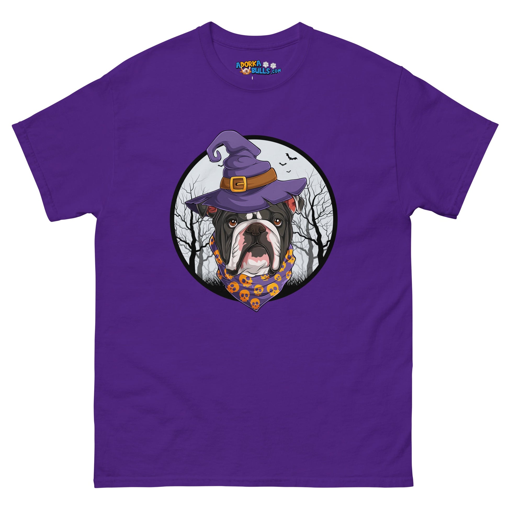 Halloween Bulldog Men's Classic Tee | B&W Colored Male