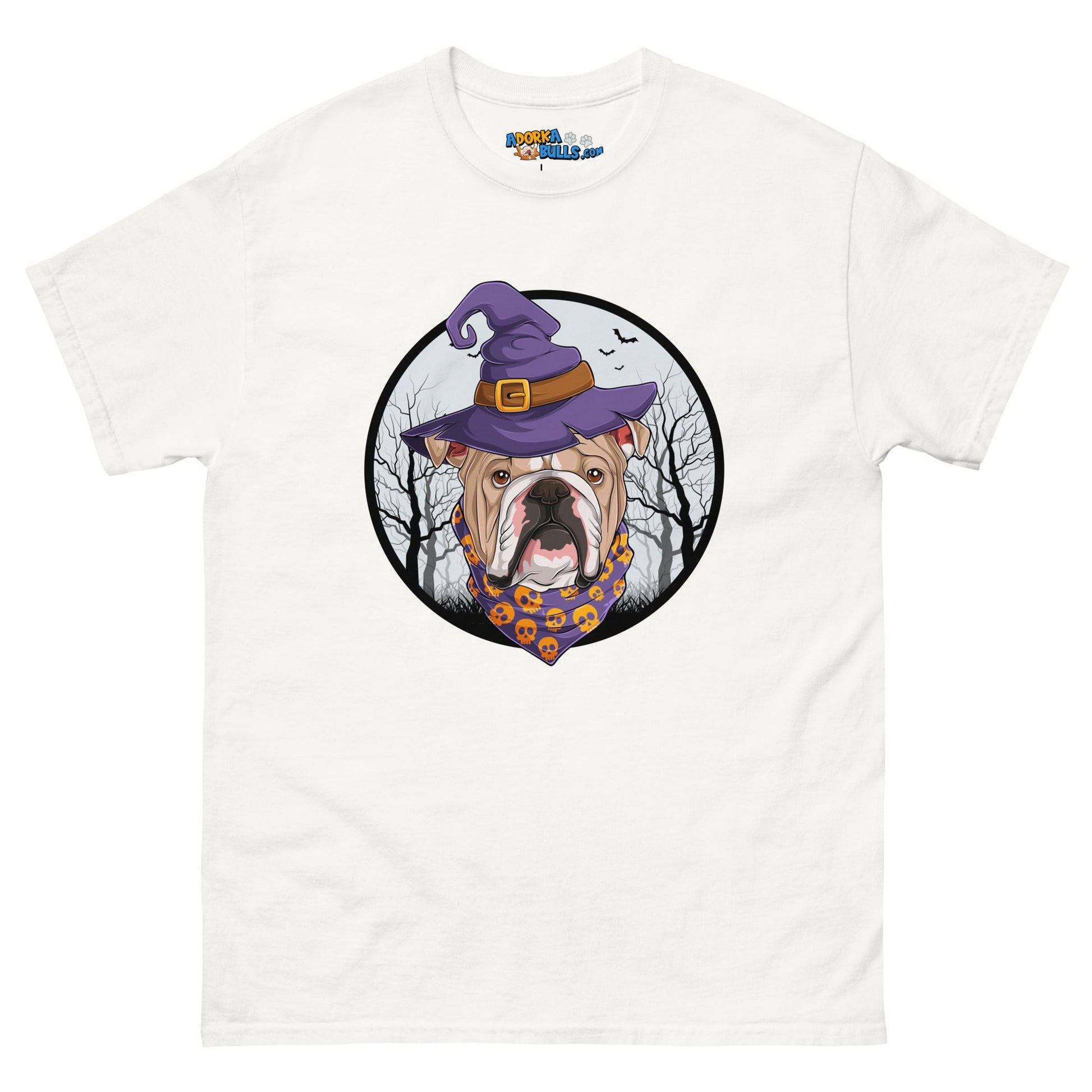 Halloween Bulldog Men's Classic Tee | Fawn & White Colored Male