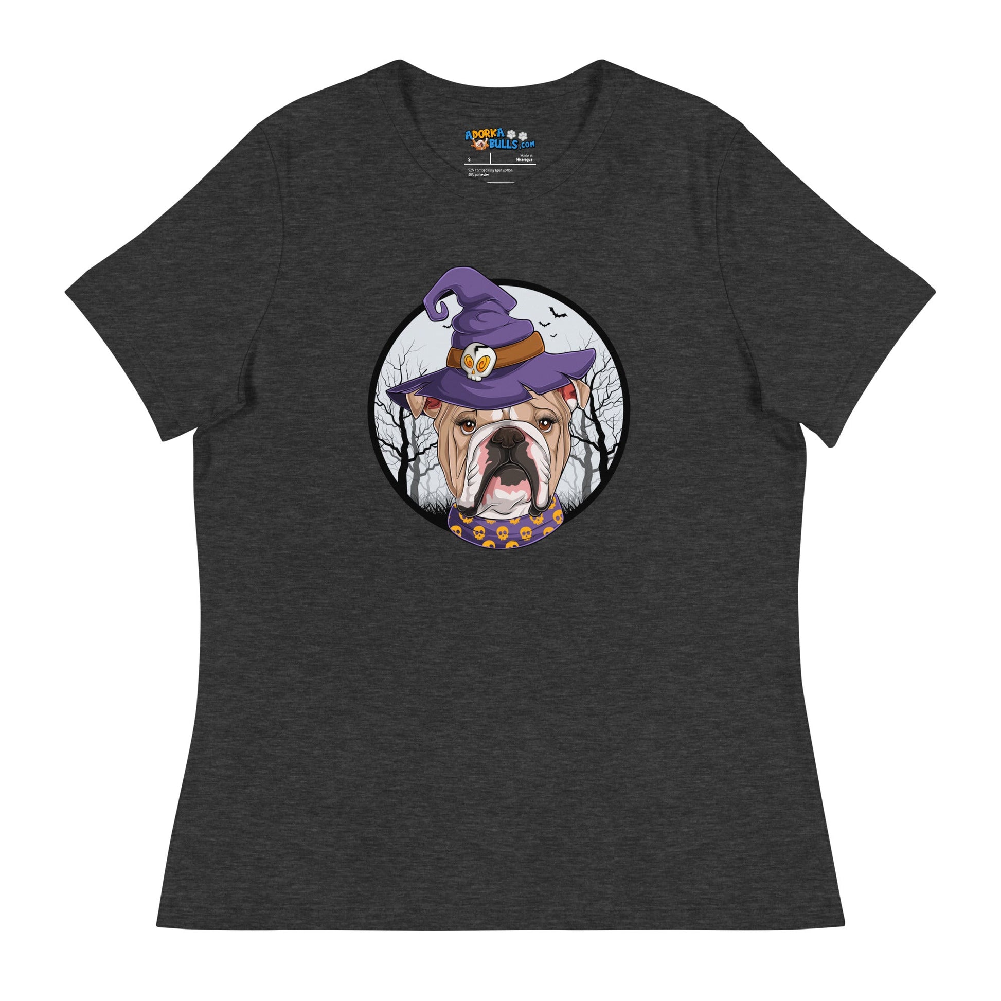 Halloween Bulldog Women's Relaxed Tee | Fawn & White Colored Female