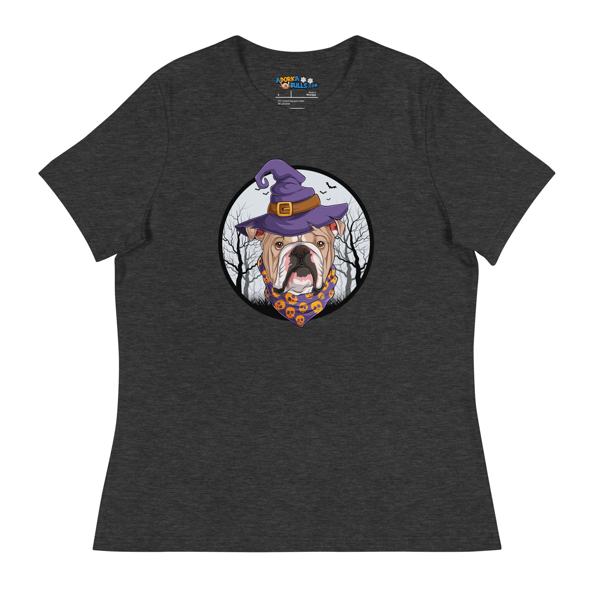 Halloween Bulldog Women's Relaxed Tee | Fawn & White Colored Male