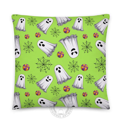 Halloween Ghost Bulldog Throw Pillow | Wheelchair | Frenchie · Fawn &amp; White · Female