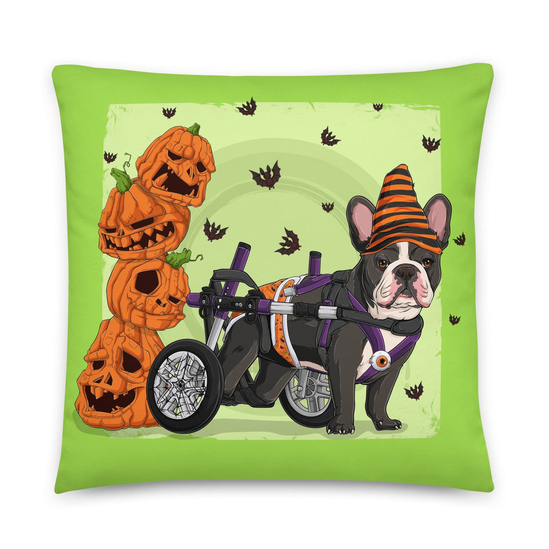Halloween Pumpkin &amp; Bats Pillow