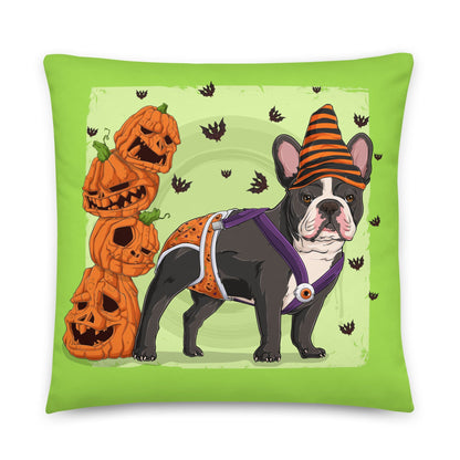 Halloween Pumpkin &amp; Bats Pillow