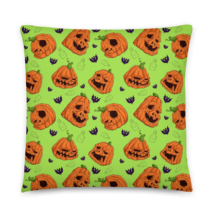 Halloween Pumpkin &amp; Bats Pillow