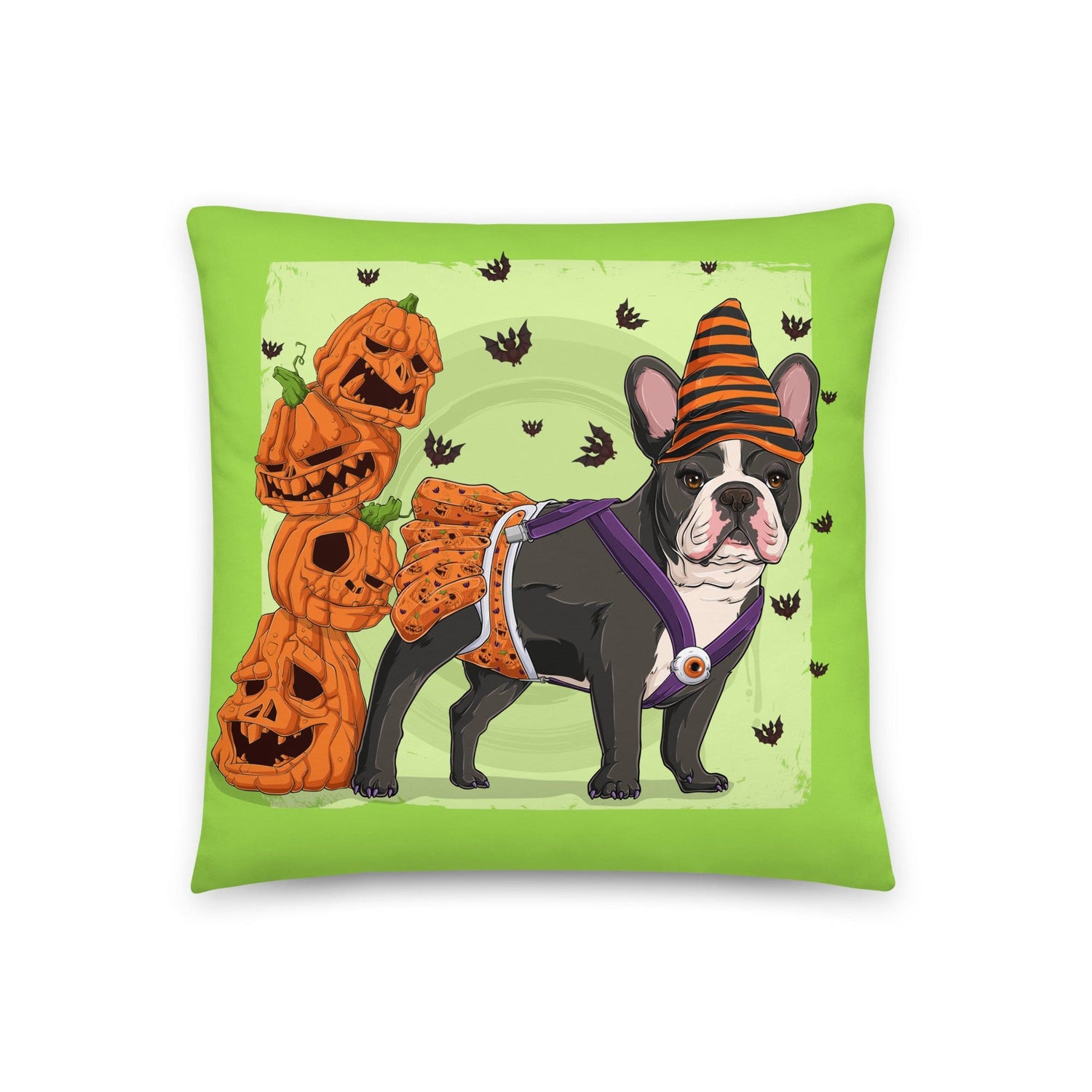 Halloween Pumpkin &amp; Bats Pillow