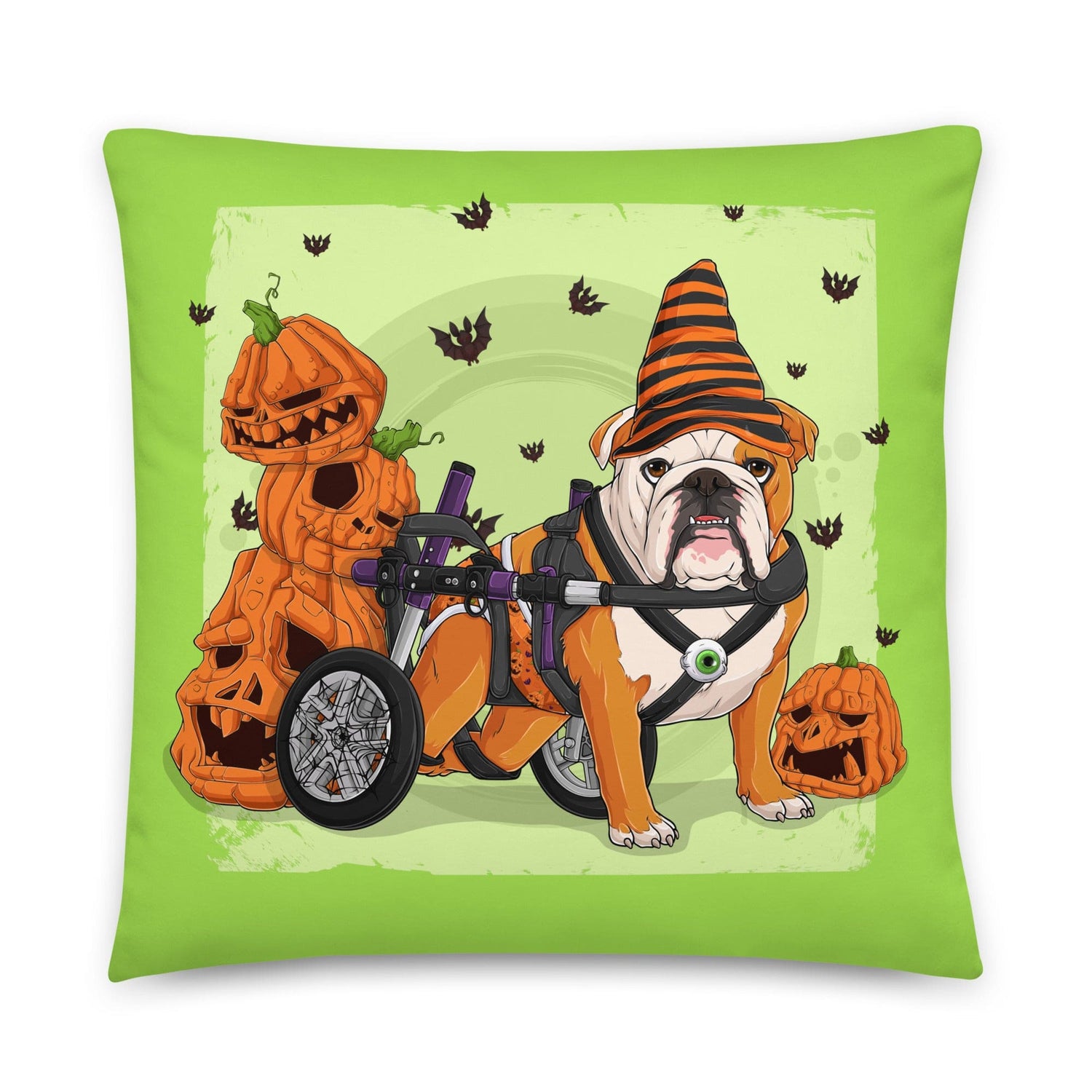 Halloween Pumpkin &amp; Bats Pillow