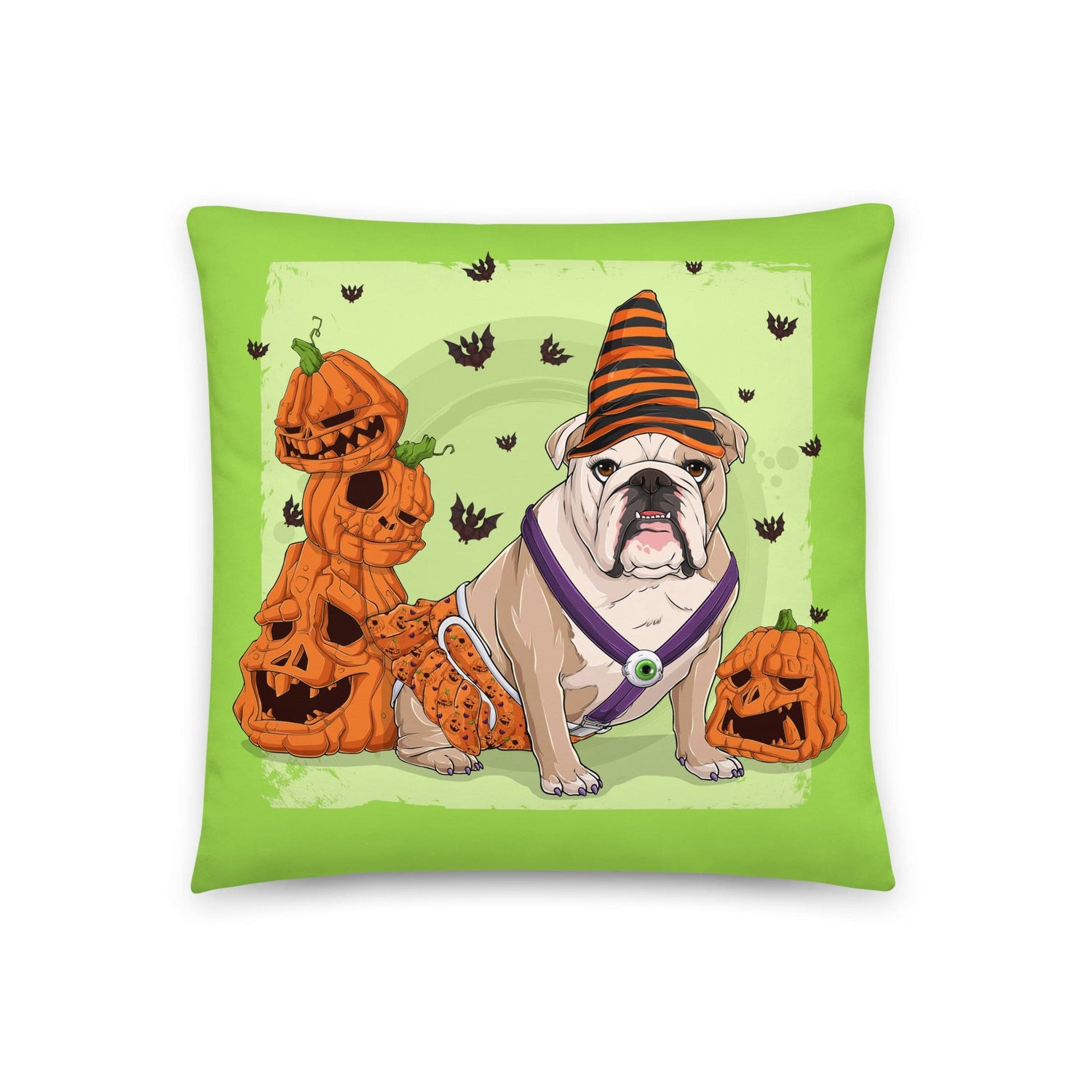 Halloween Pumpkin &amp; Bats Pillow