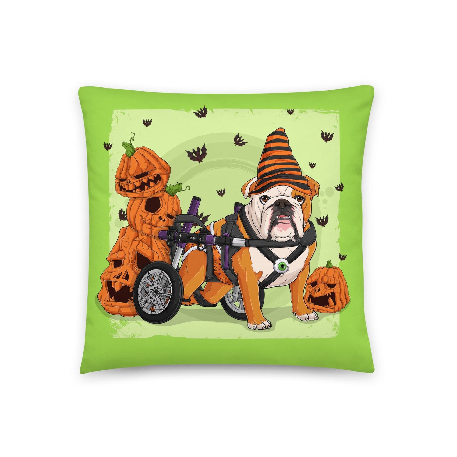 Halloween Pumpkin &amp; Bats Pillow