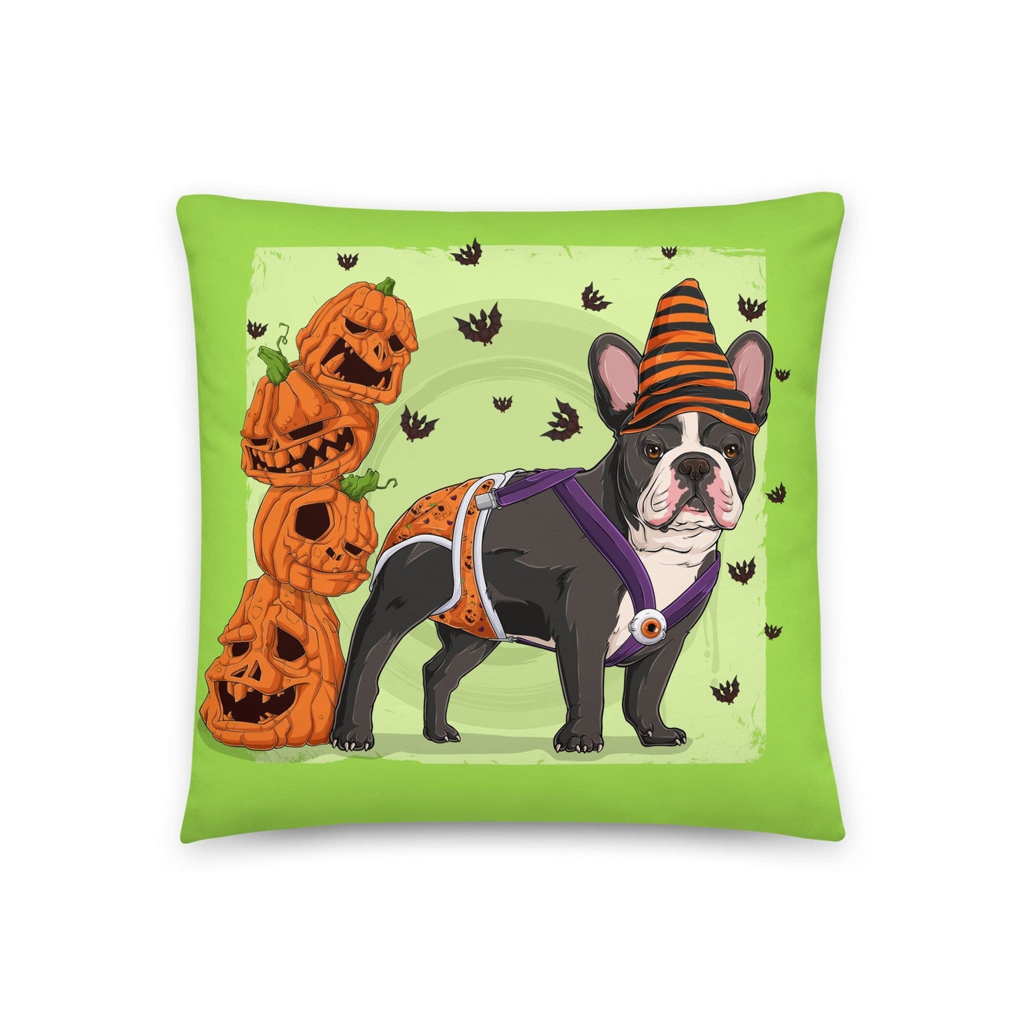 Halloween Pumpkin &amp; Bats Pillow