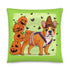 Halloween Pumpkin & Bats Pillow