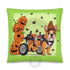 Halloween Pumpkin & Bats Pillow